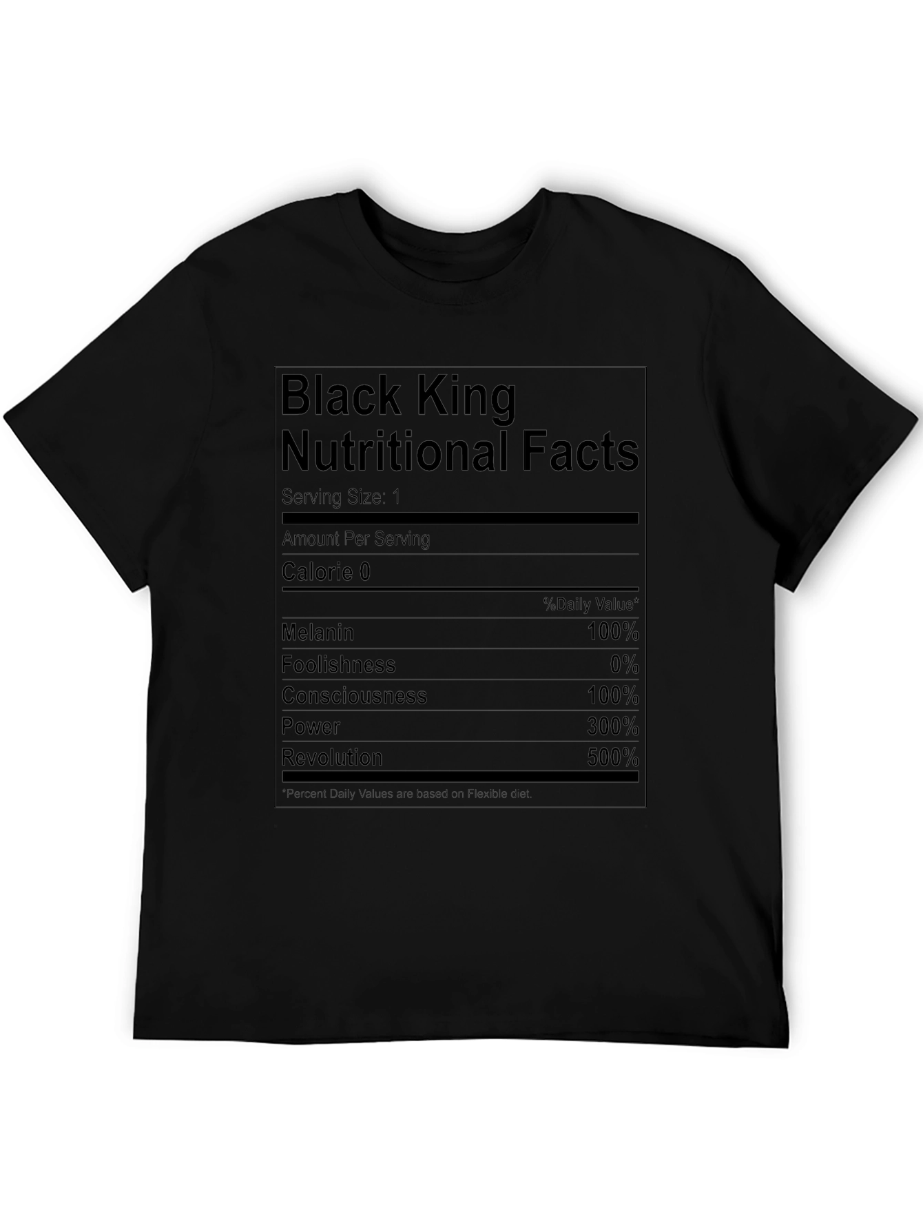 Black King Nutritional Facts T-Shirt