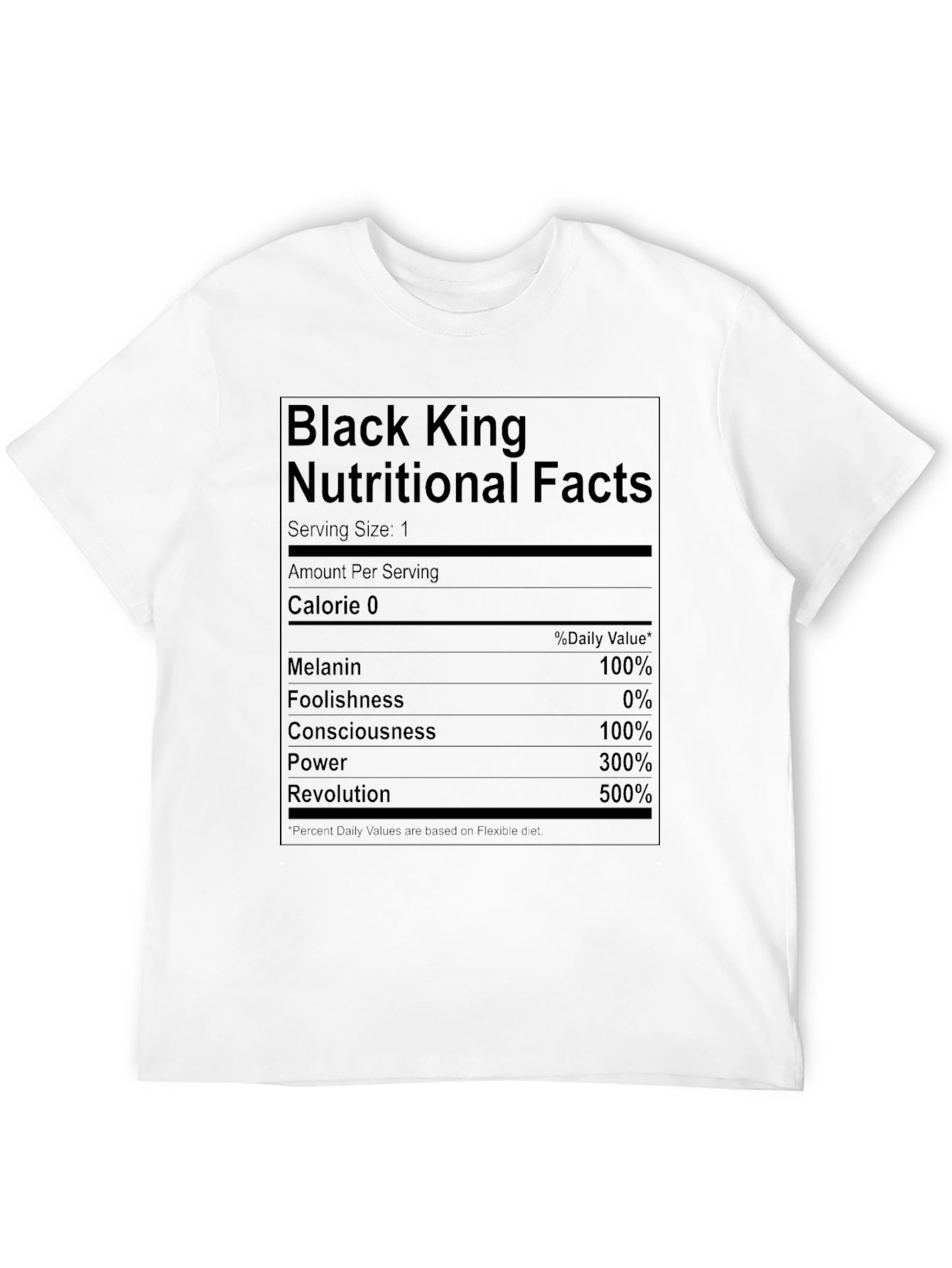 Black King Nutritional Facts T-Shirt