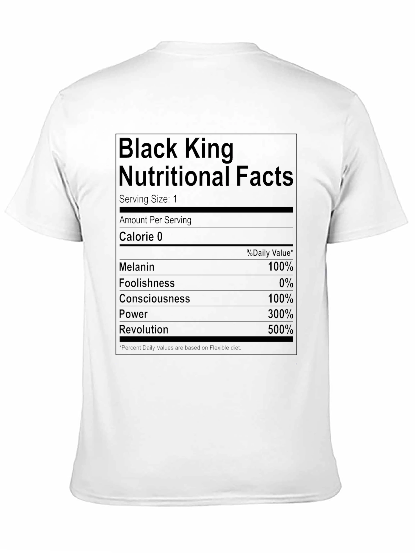 Black King Nutritional Facts T-Shirt