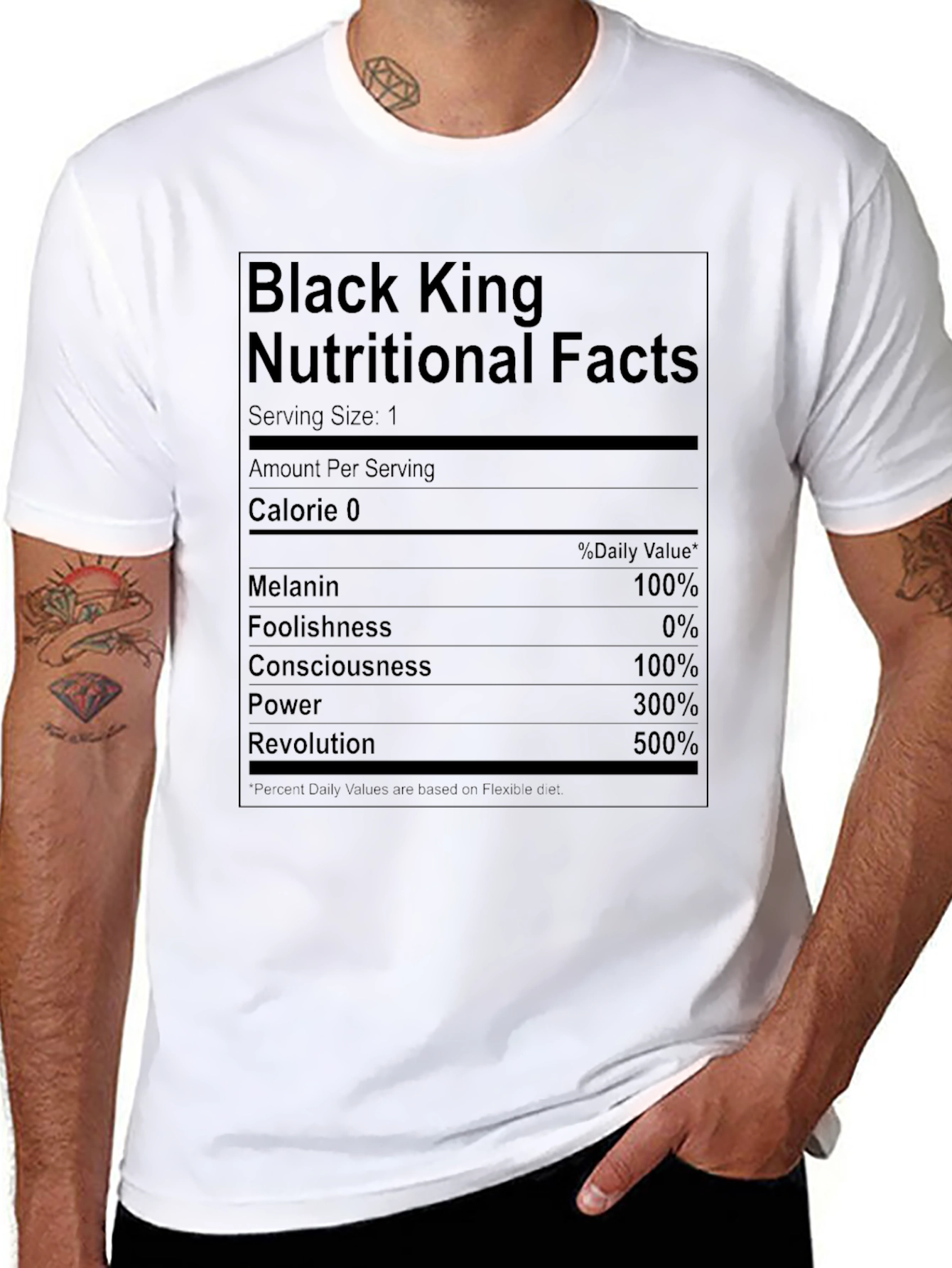 Black King Nutritional Facts T-Shirt