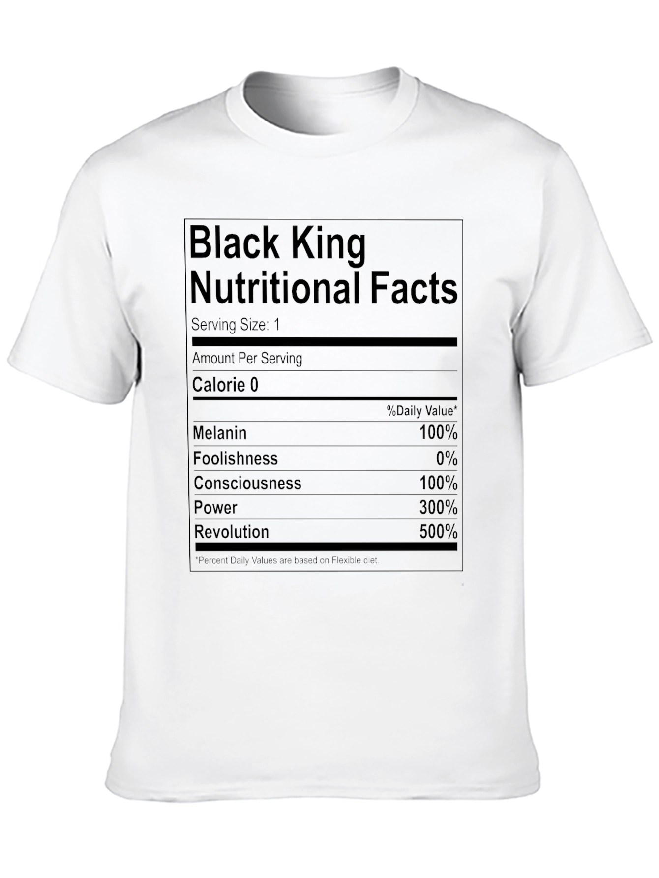 Black King Nutritional Facts T-Shirt