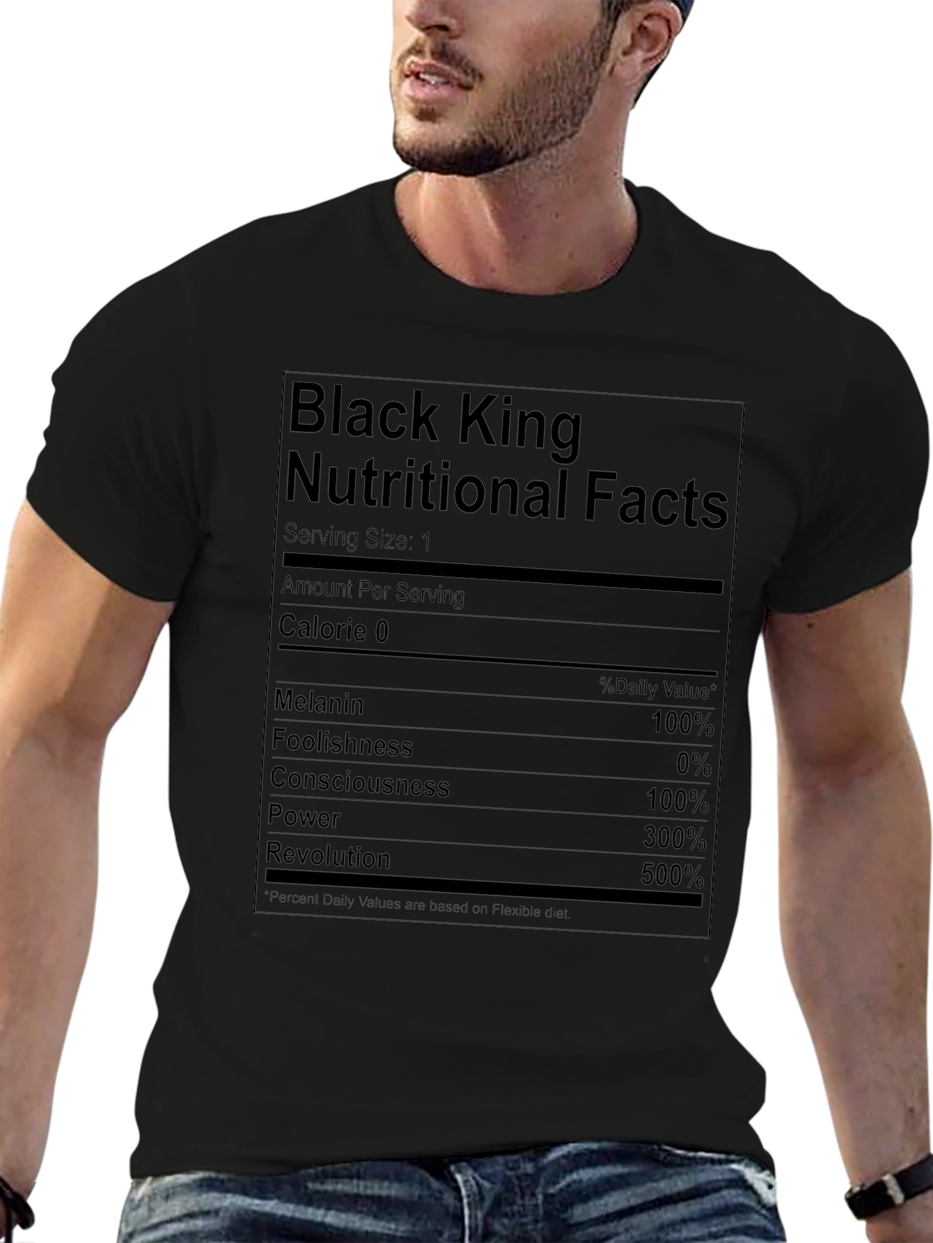 Black King Nutritional Facts T-Shirt