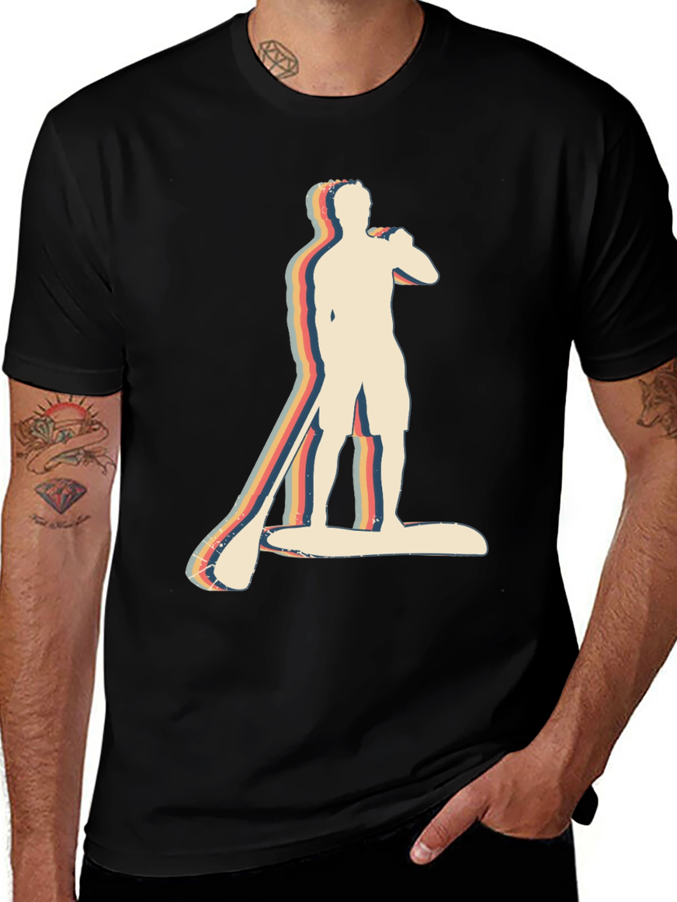 Retro Stand-Up Paddleboarder Tee