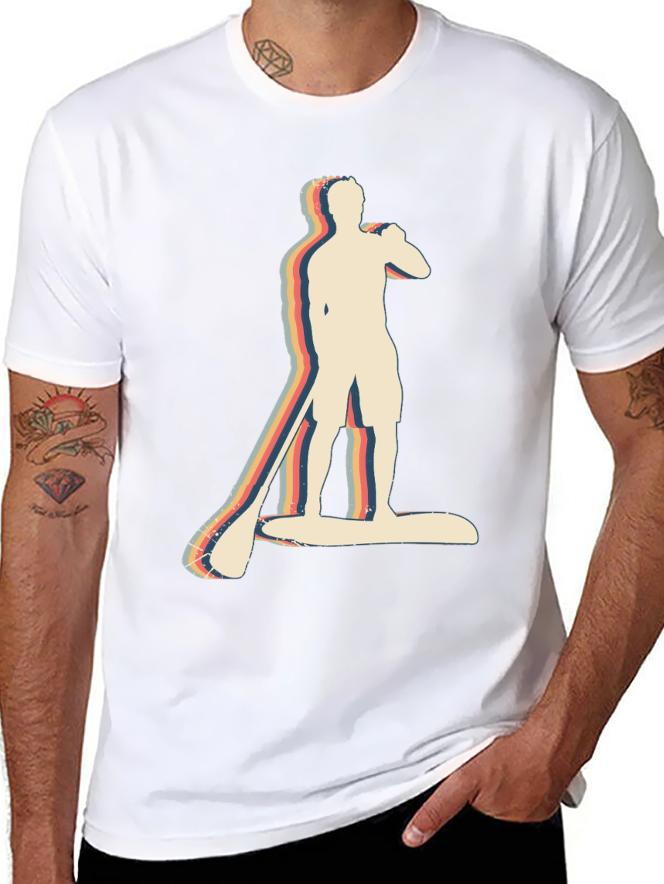 Retro Stand-Up Paddleboarder Tee