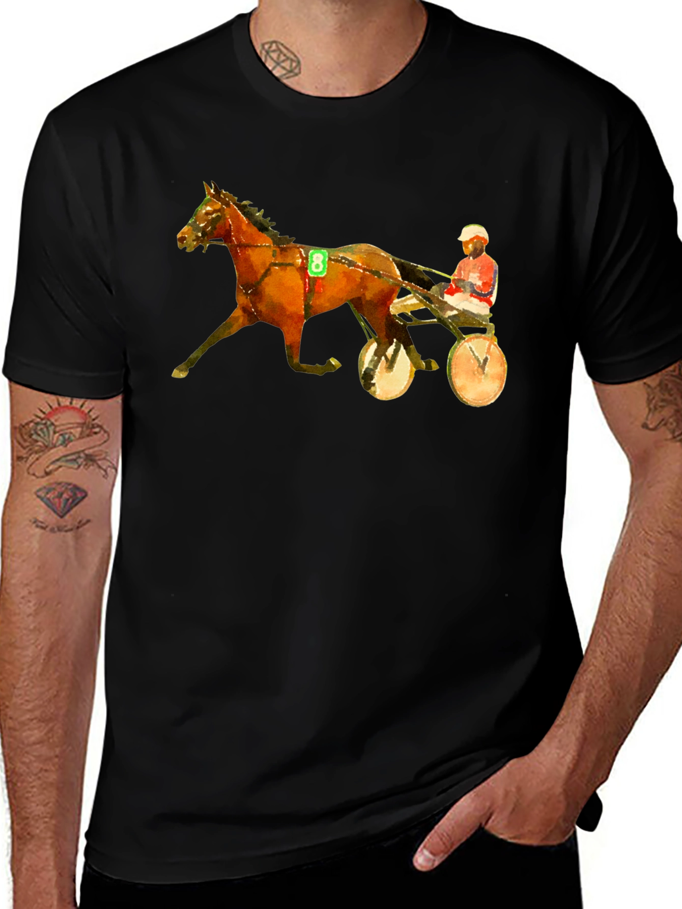 Harness Racing Graphic Tee - Black T-Shirt