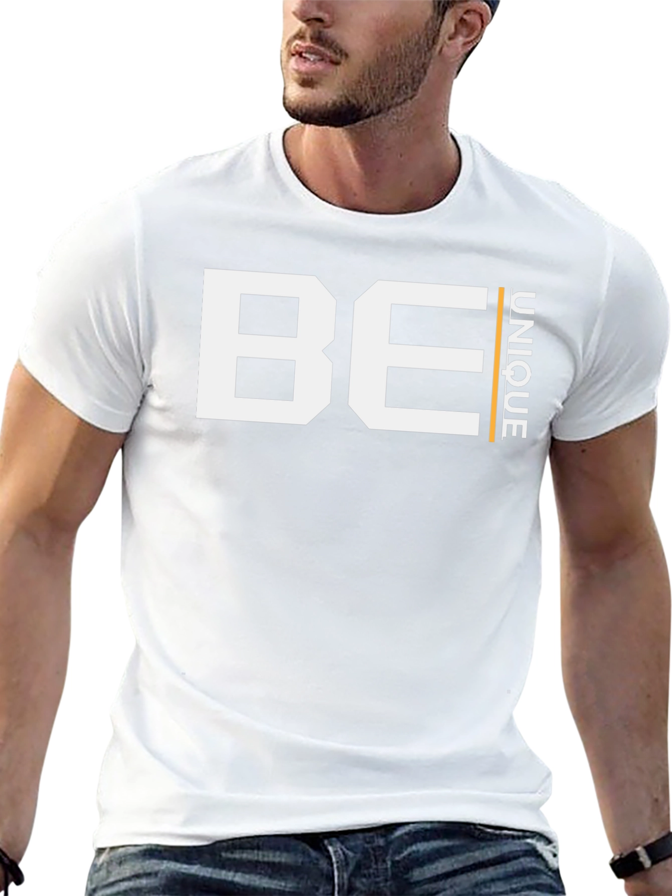 Be Unique Graphic Tee - Modern Black T-Shirt