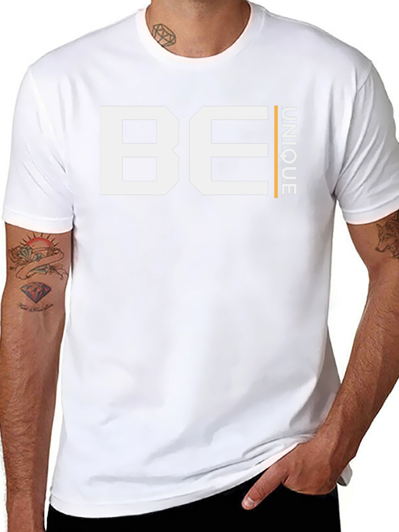 Be Unique Graphic Tee - Modern Black T-Shirt