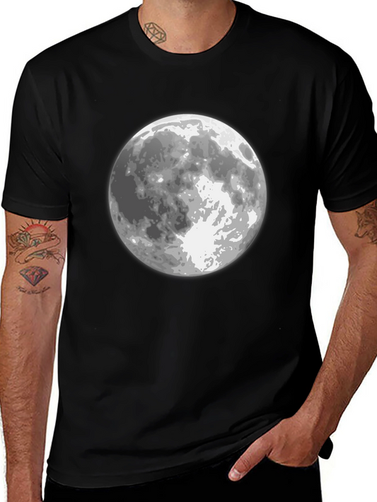 Moon Graphic Black T-Shirt for Men