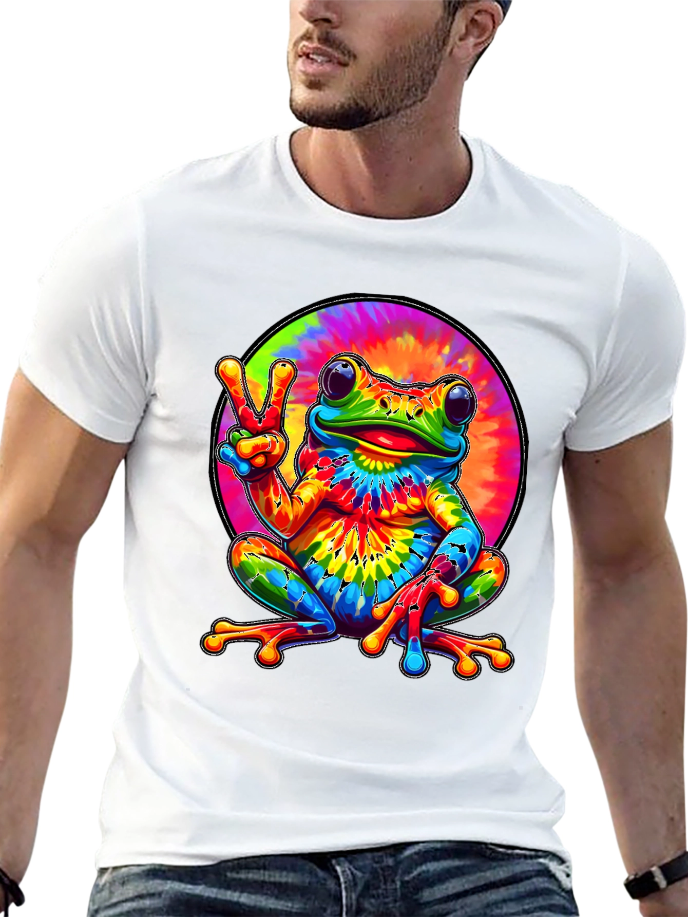 Tie Dye Frog Graphic Tee