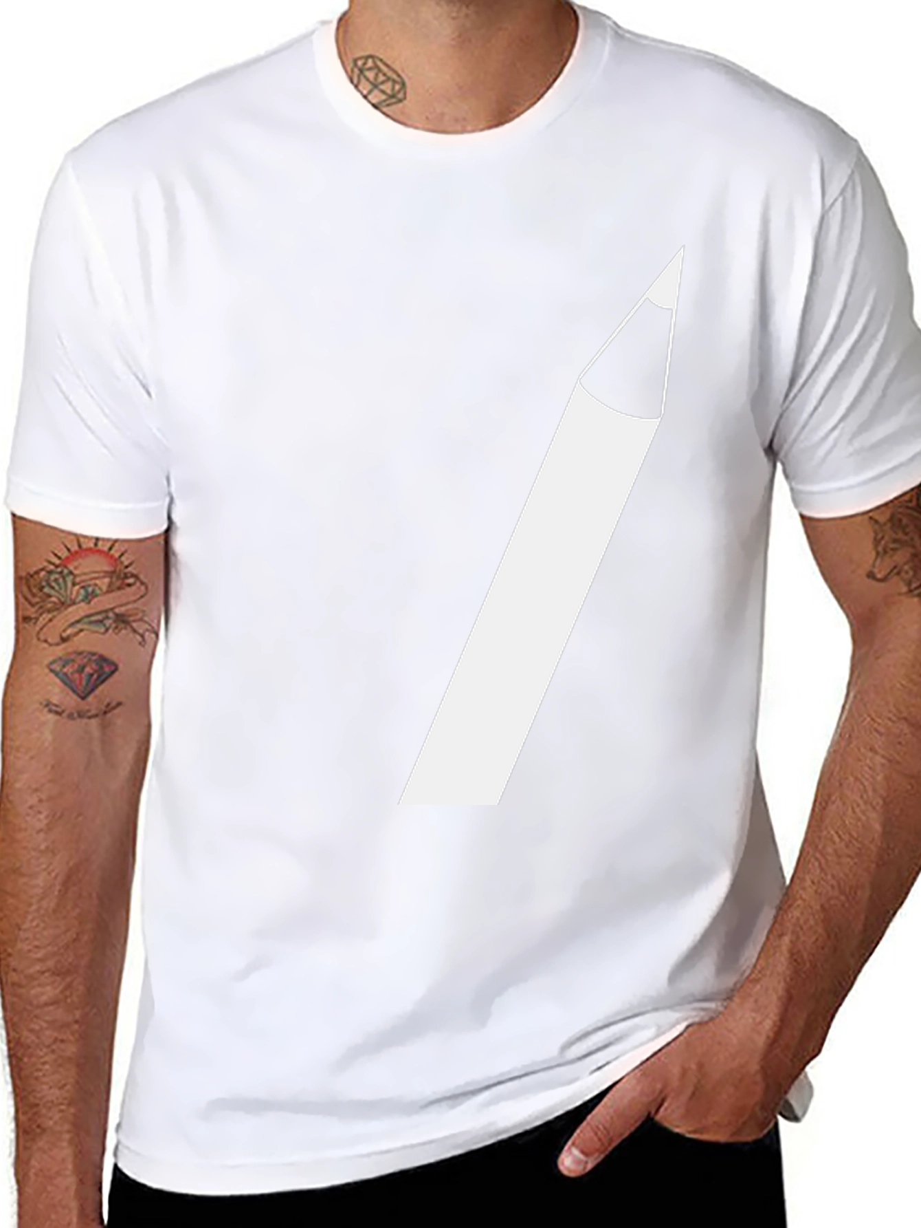 Pencil Graphic Tee - Creative Black T-Shirt