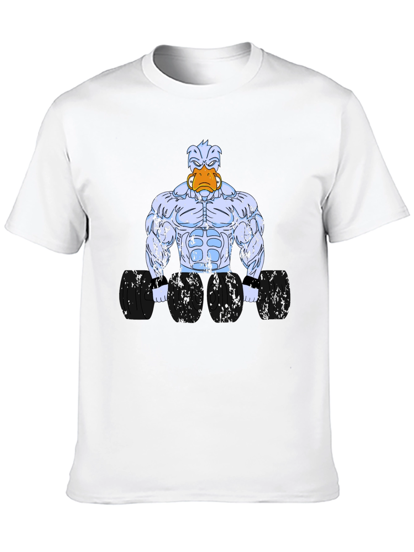 Duck Muscle T-Shirt - Black Cartoon Graphic Tee