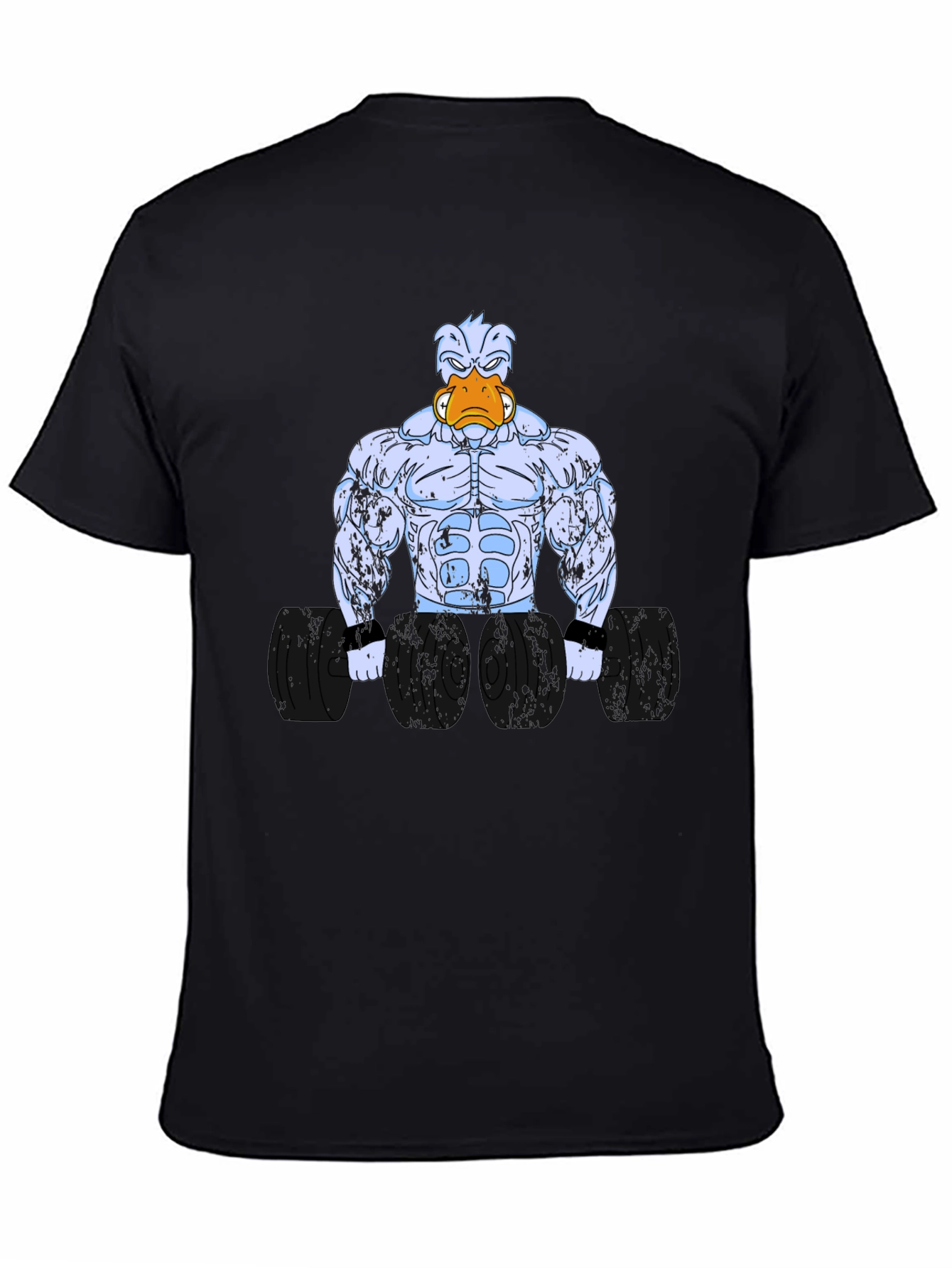 Duck Muscle T-Shirt - Black Cartoon Graphic Tee