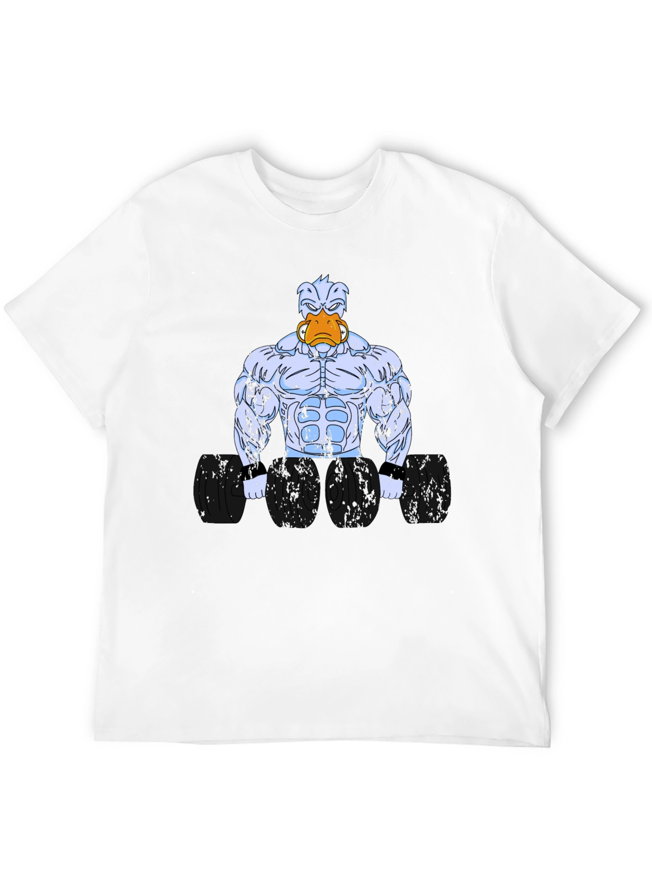 Duck Muscle T-Shirt - Black Cartoon Graphic Tee