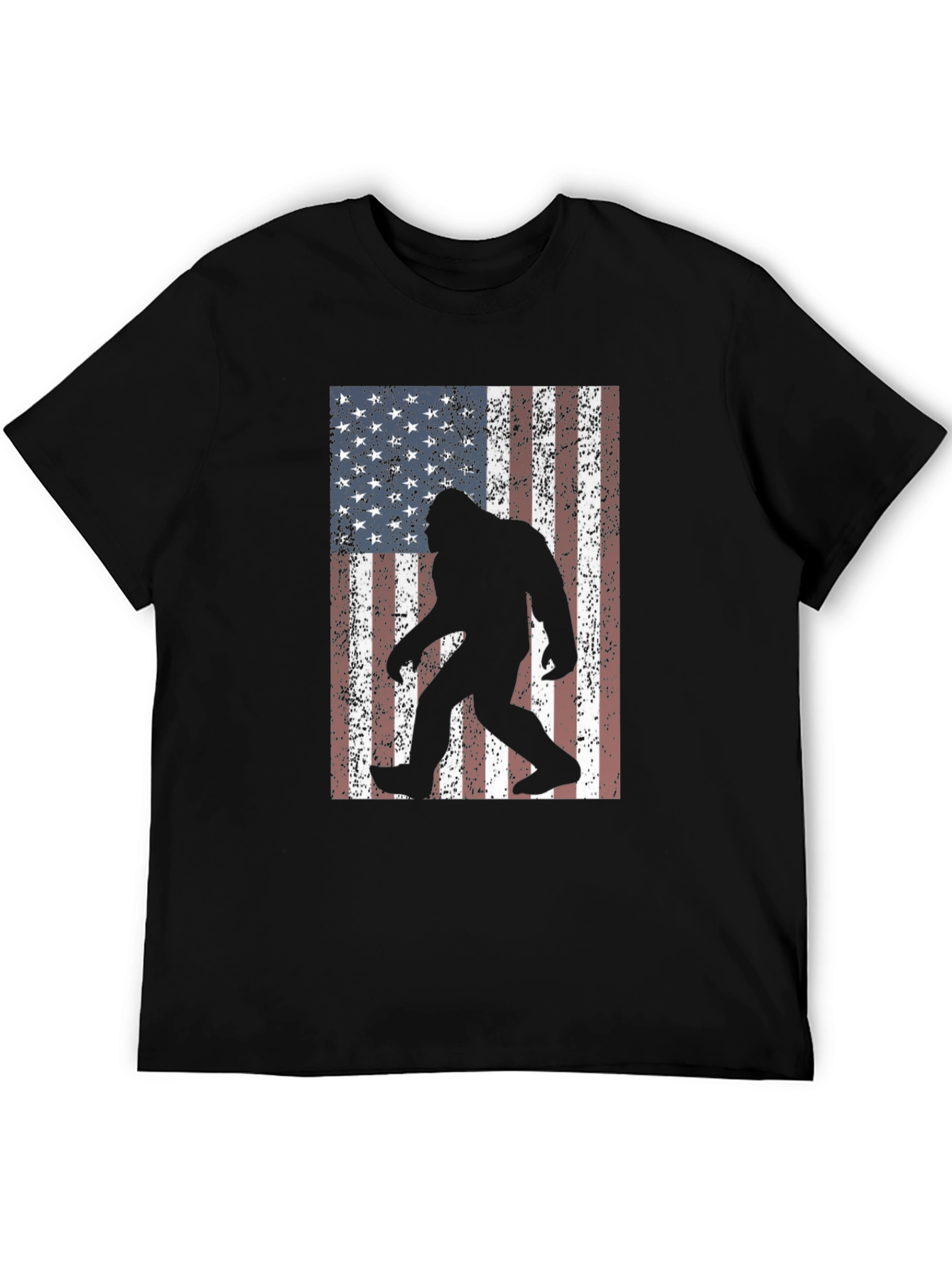 Bigfoot American Flag Graphic T-Shirt