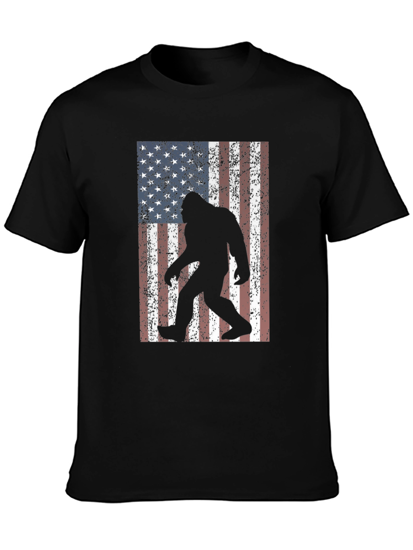 Bigfoot American Flag Graphic T-Shirt