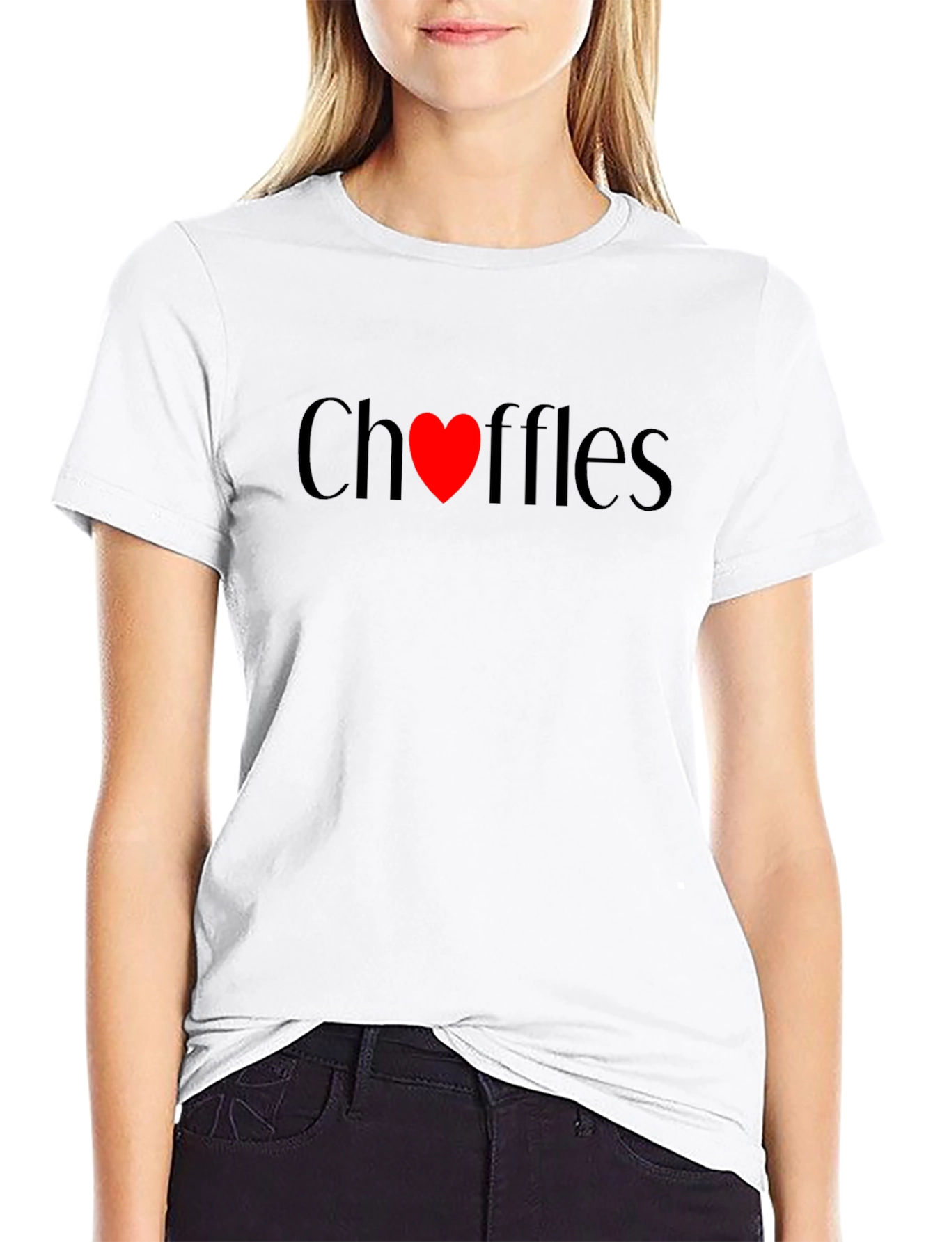 Choffles Love Heart Black Tee - Unisex