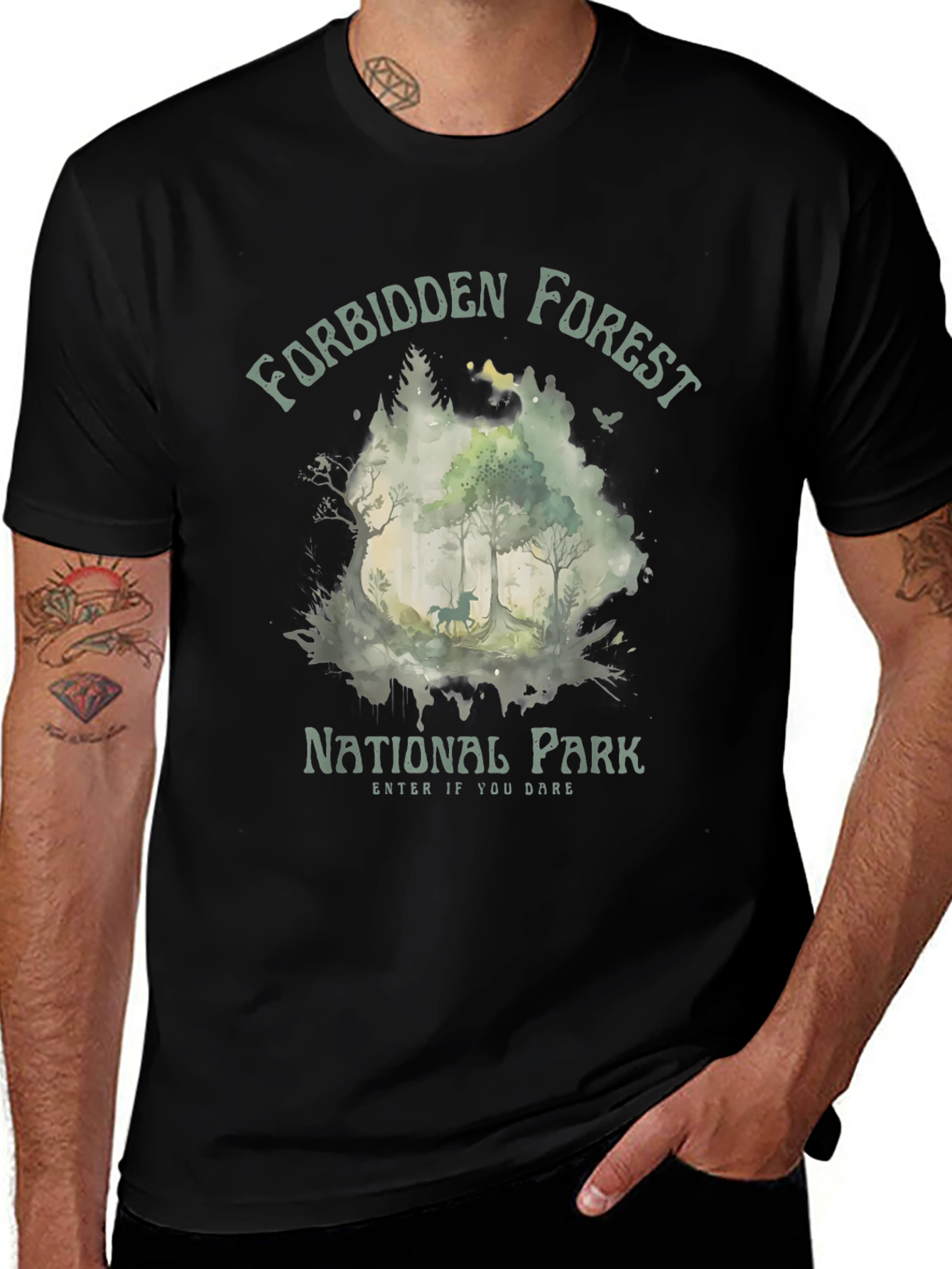 Forbidden Forest National Park Black T-Shirt