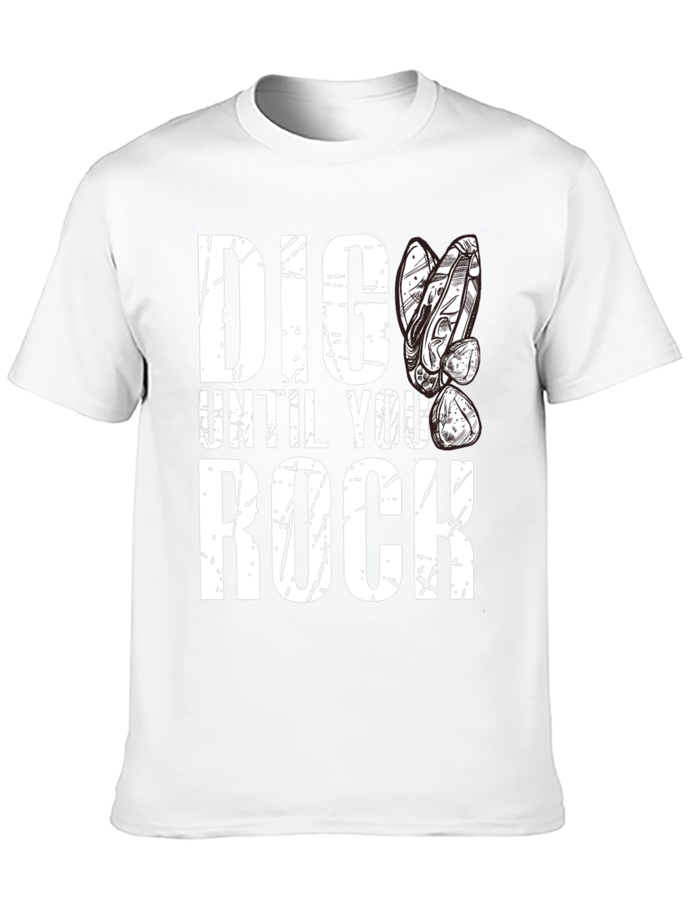 Dig Until You Rock Black Graphic Tee
