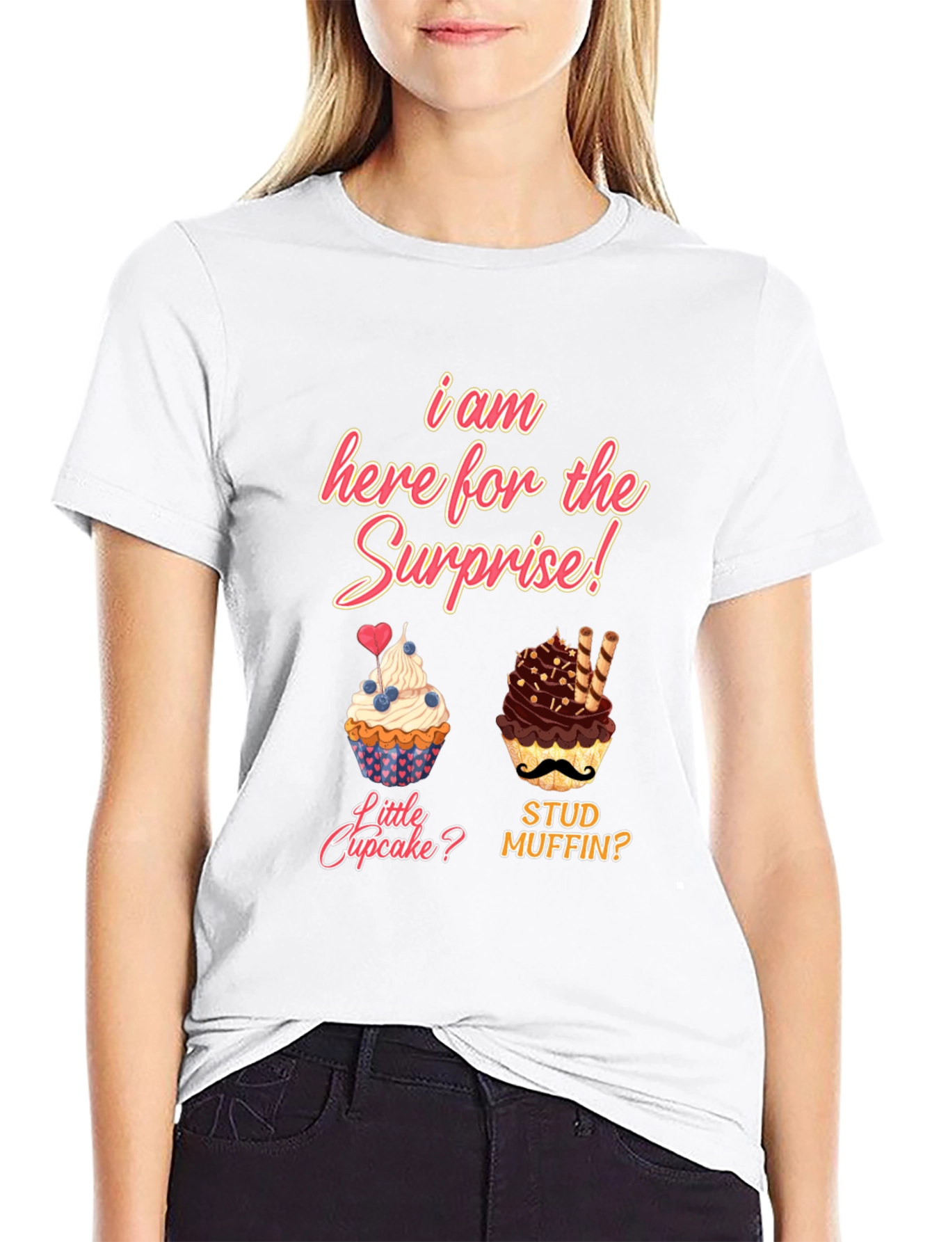 Surprise Cupcake & Stud Muffin Graphic Tee