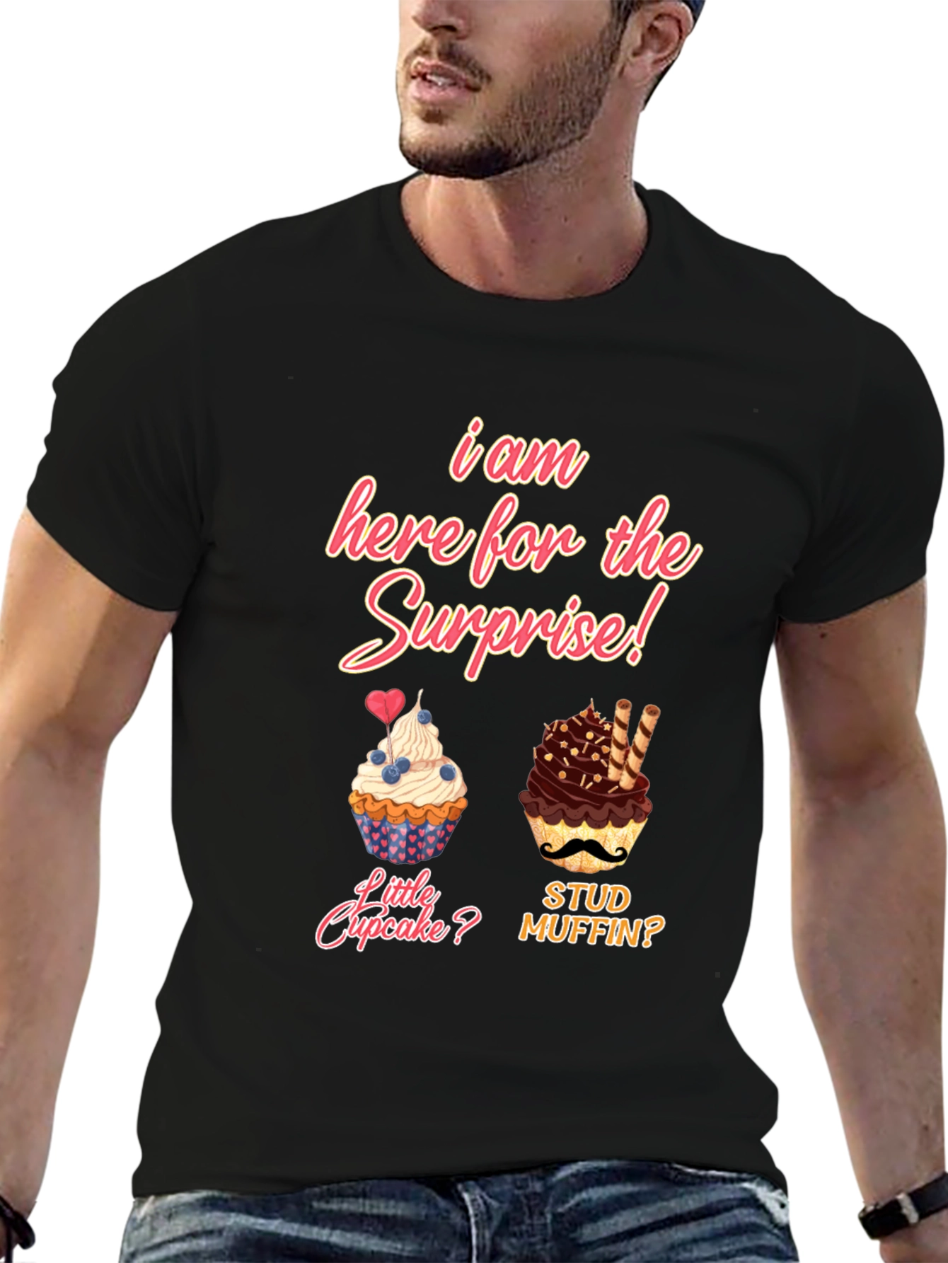 Surprise Cupcake & Stud Muffin Graphic Tee