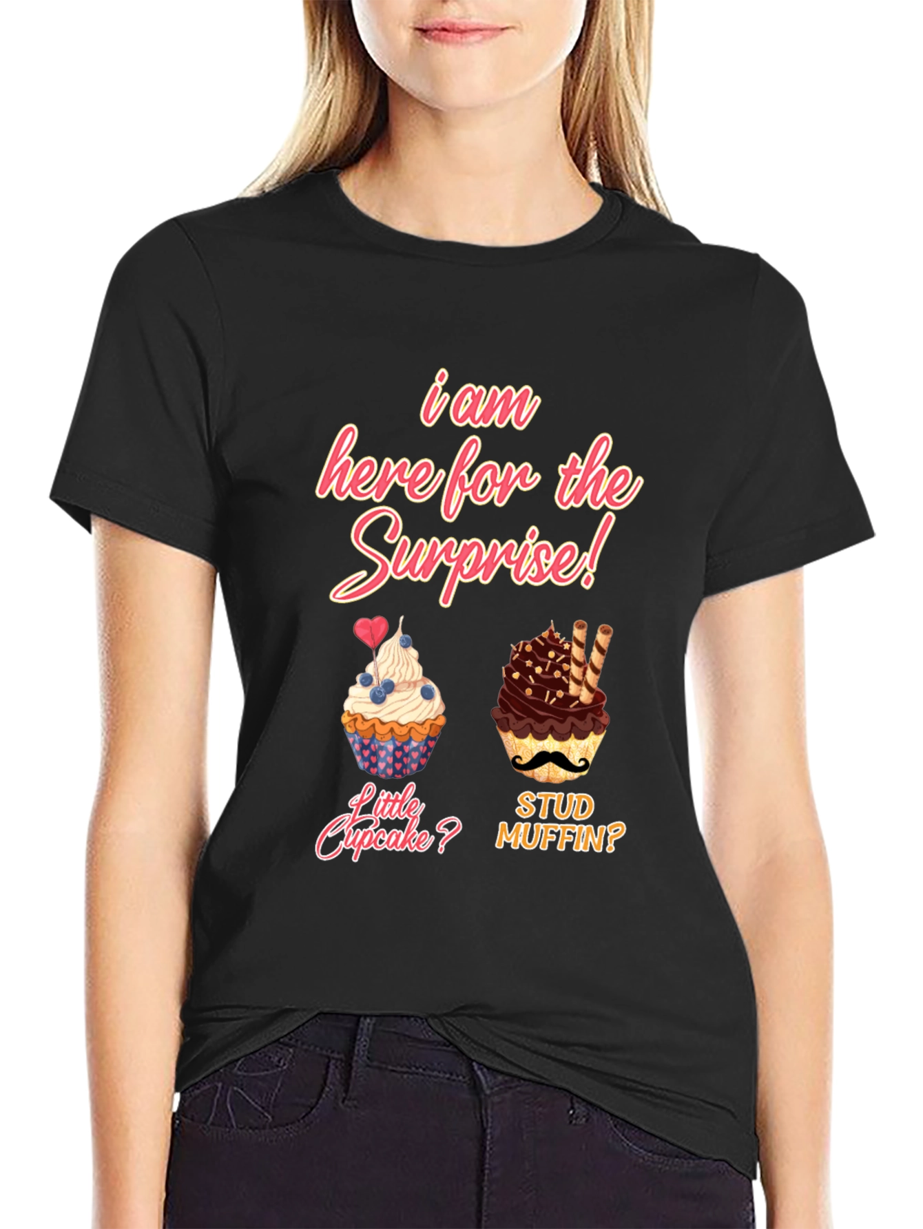 Surprise Cupcake & Stud Muffin Graphic Tee