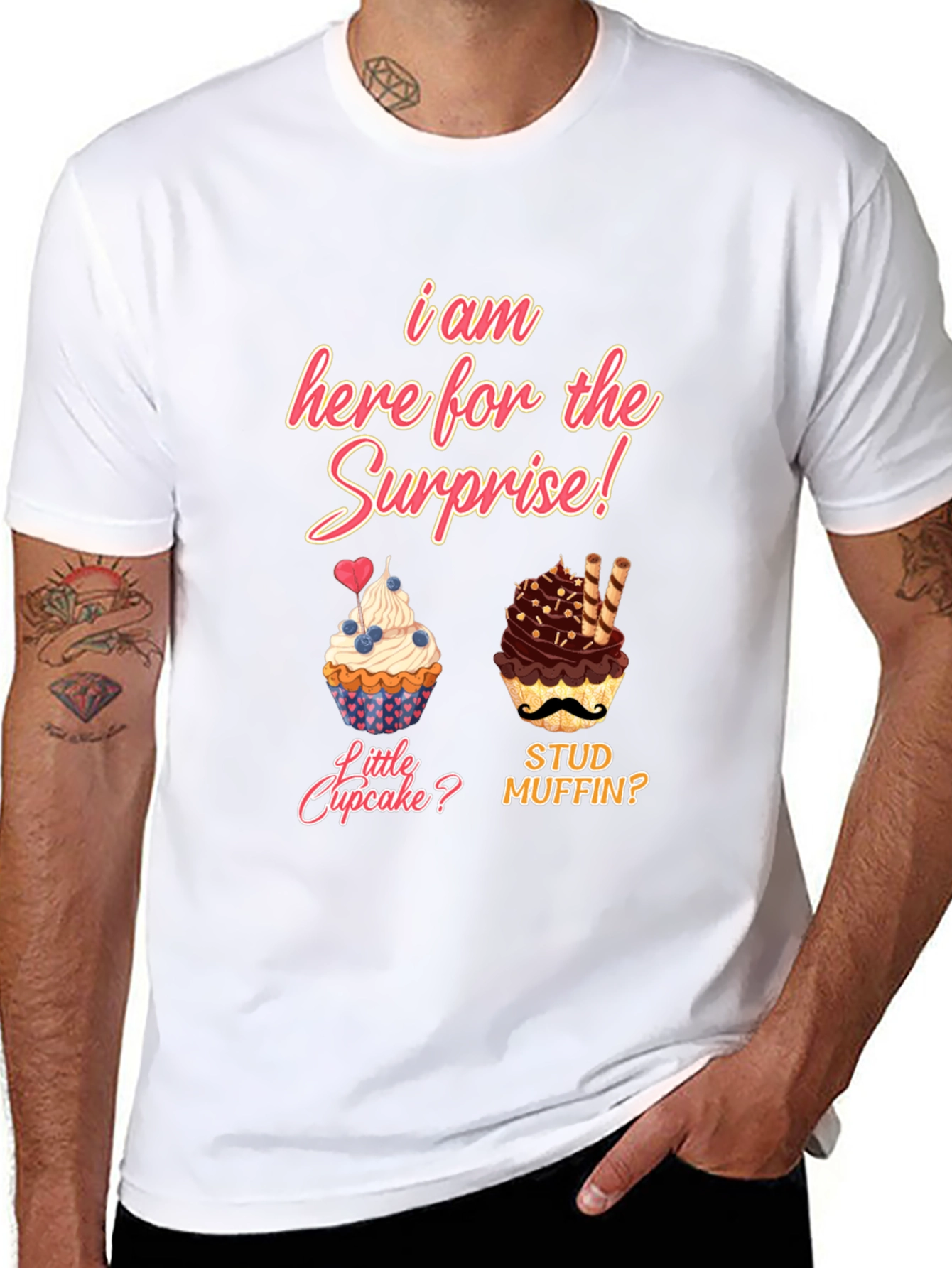 Surprise Cupcake & Stud Muffin Graphic Tee