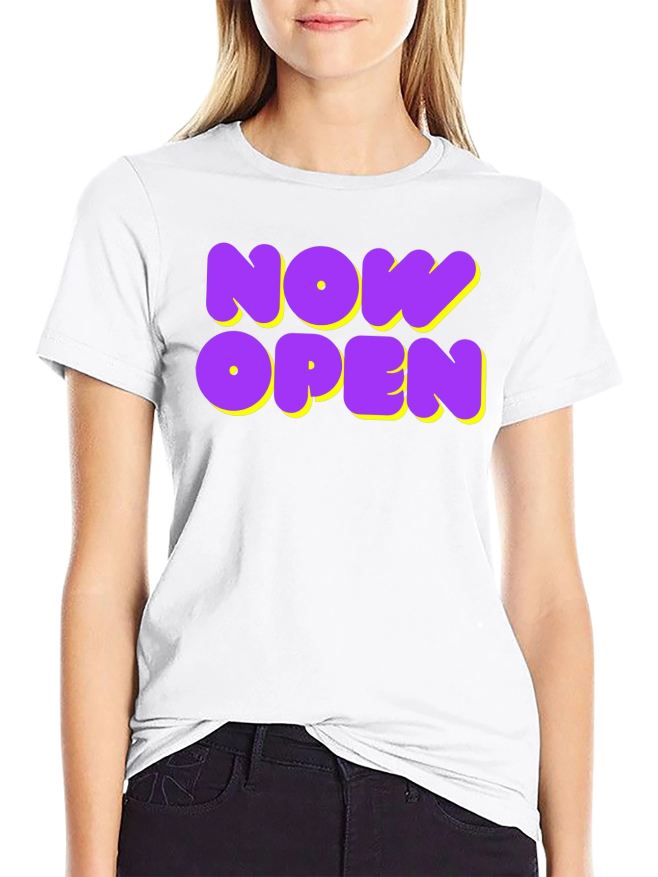 Now Open Graphic Tee - Trendy Casual Wear