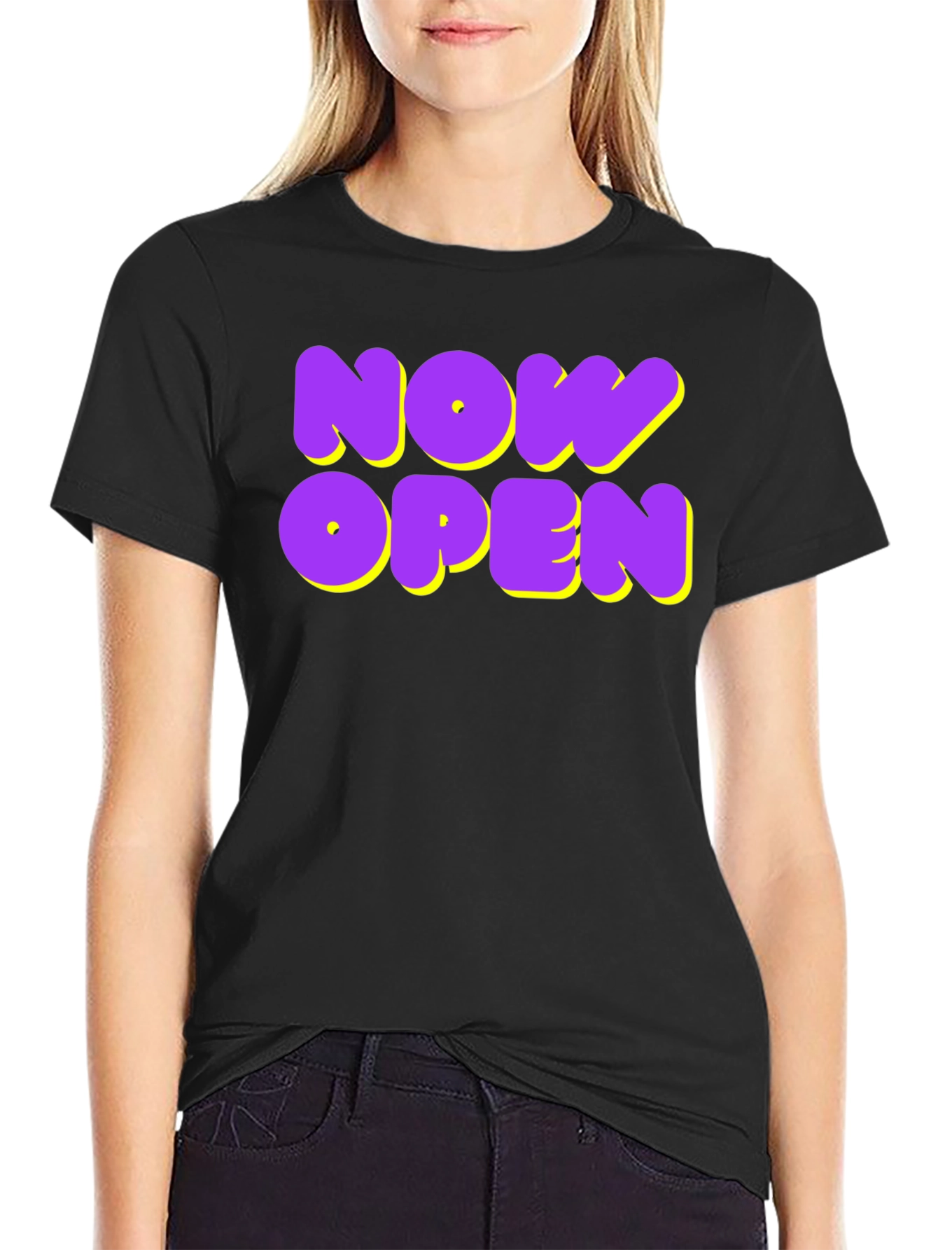 Now Open Graphic Tee - Trendy Casual Wear