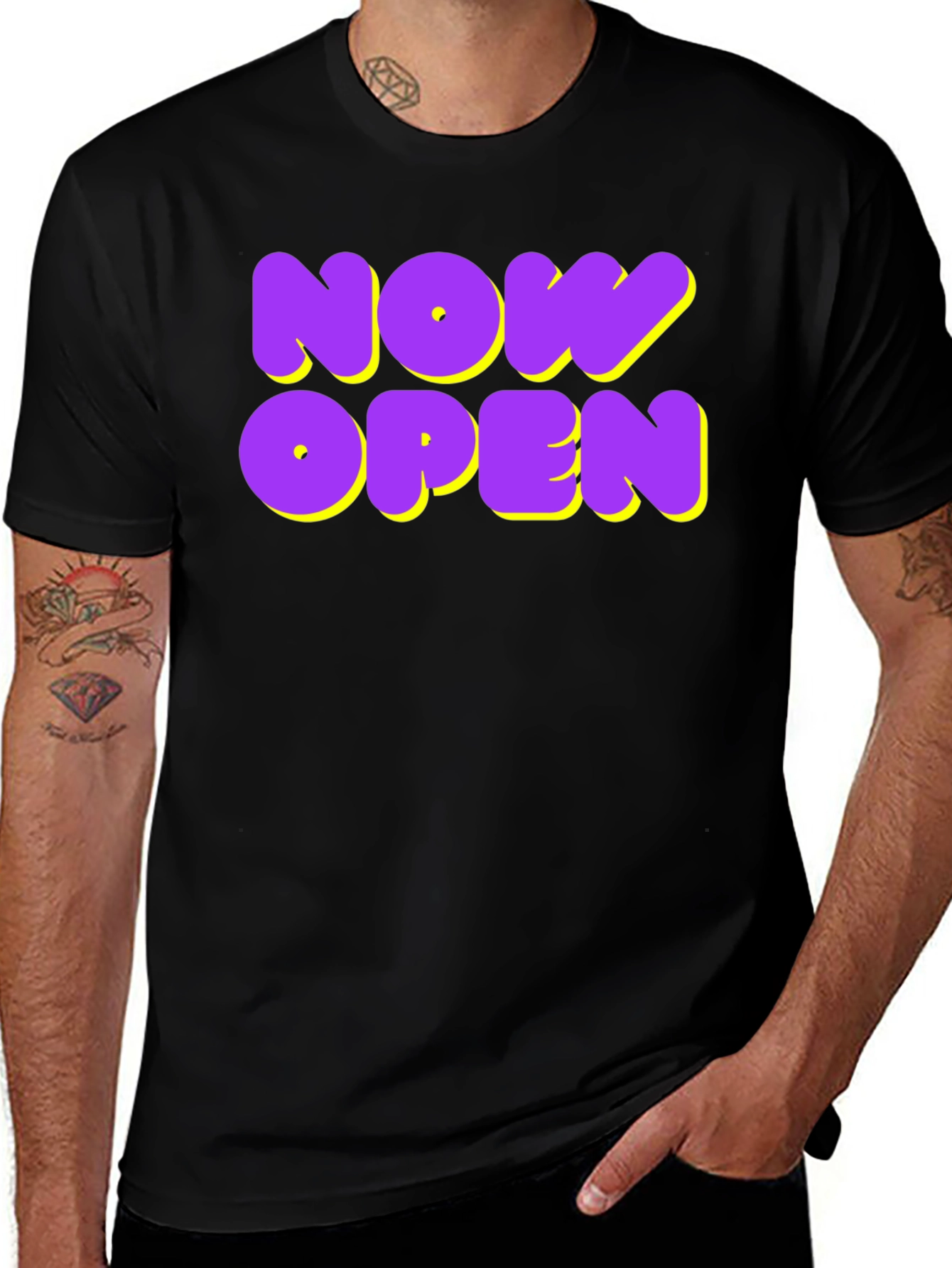 Now Open Graphic Tee - Trendy Casual Wear