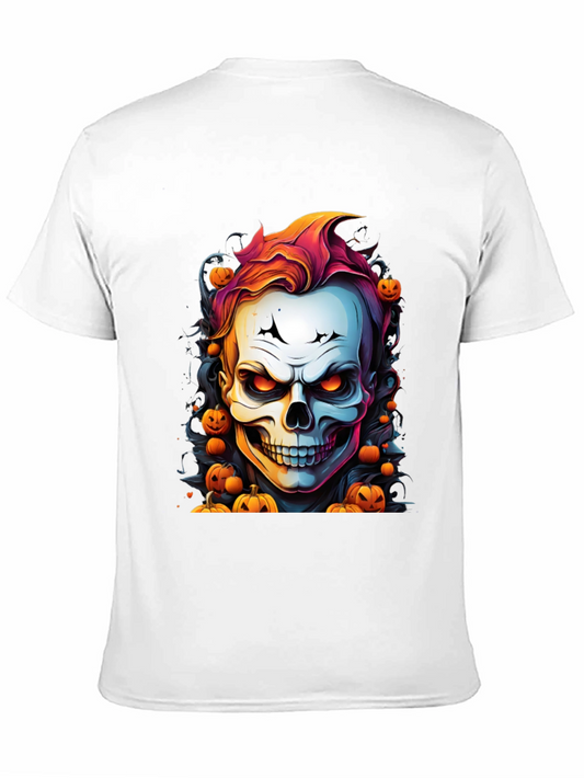 Halloween Skull & Pumpkins Graphic T-Shirt