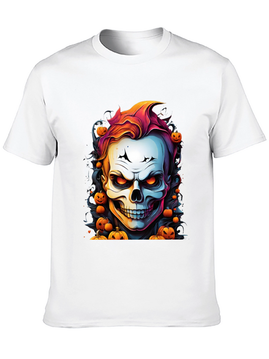Halloween Skull & Pumpkins Graphic T-Shirt