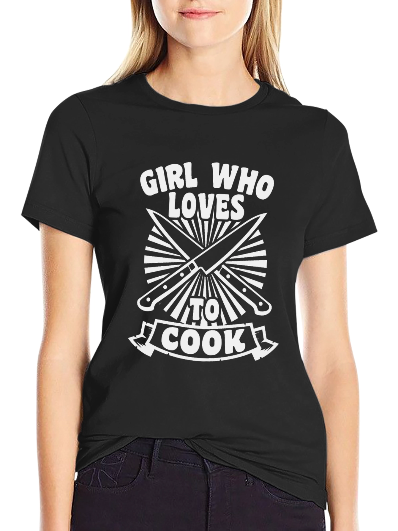 Girl Who Loves To Cook Chef Knives T-Shirt