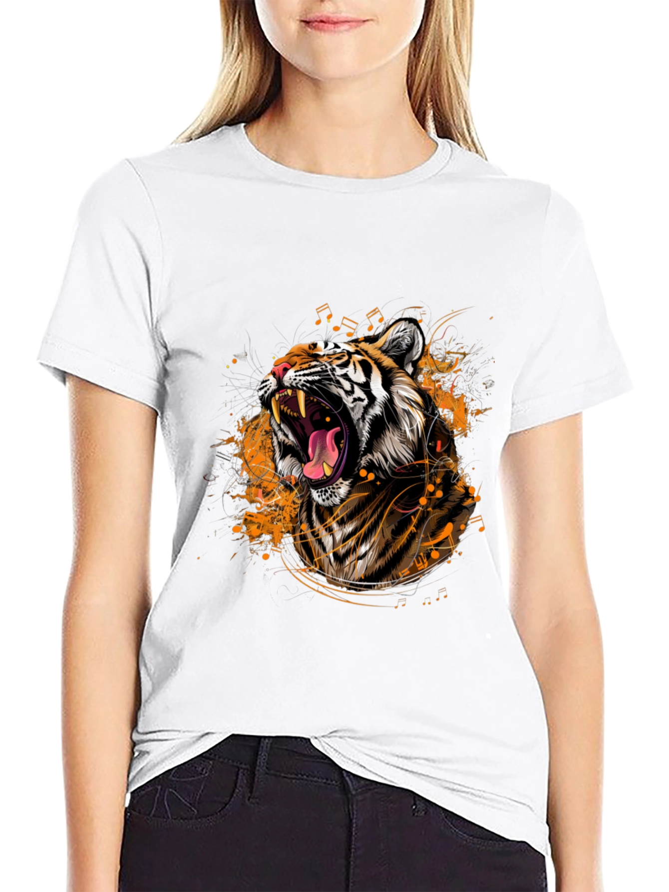 Tiger Roar Graphic Black T-Shirt