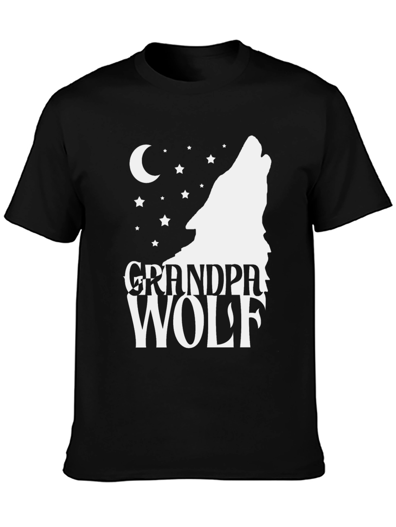 Grandpa Wolf T-Shirt - Howling Moon Design
