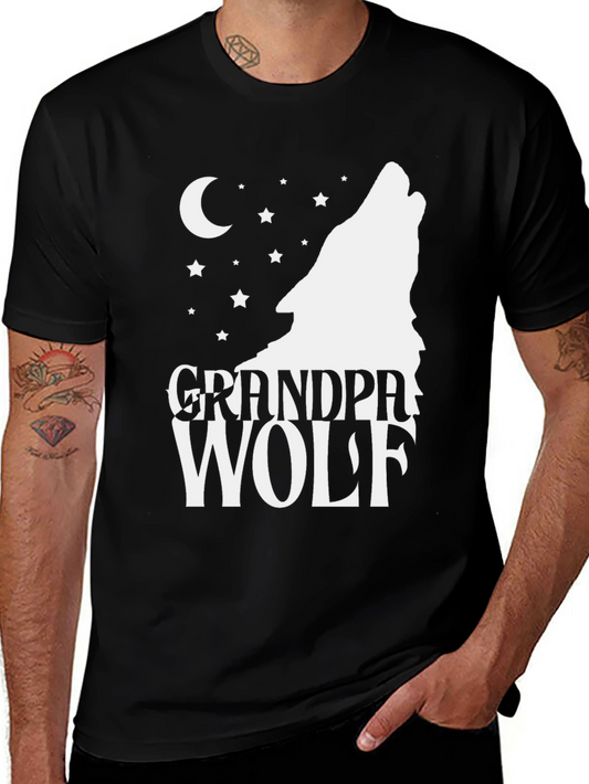 Grandpa Wolf T-Shirt - Howling Moon Design