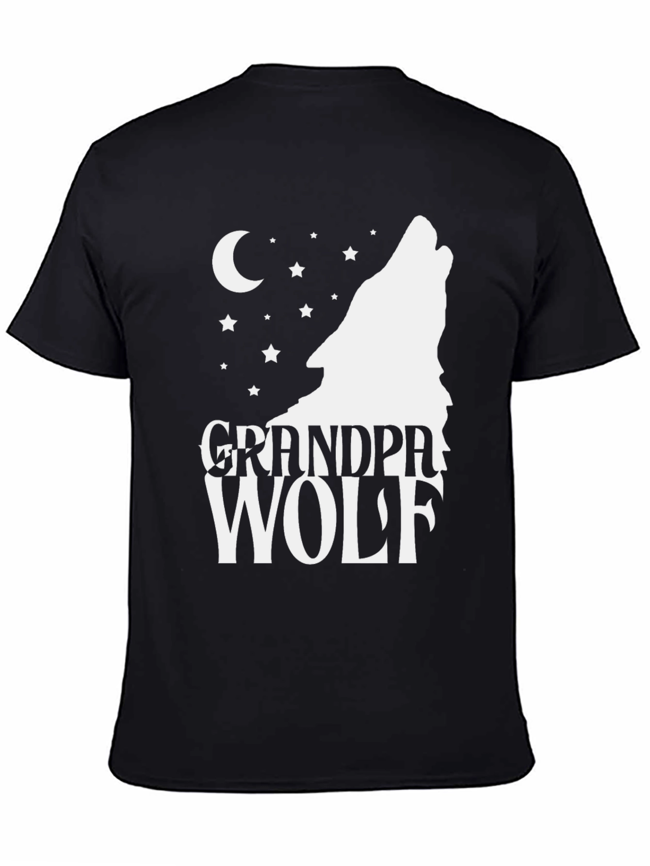 Grandpa Wolf T-Shirt - Howling Moon Design