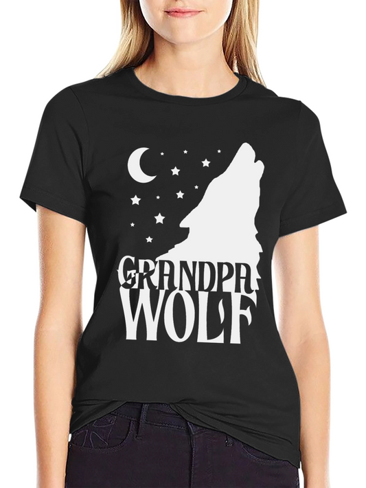 Grandpa Wolf T-Shirt - Howling Moon Design