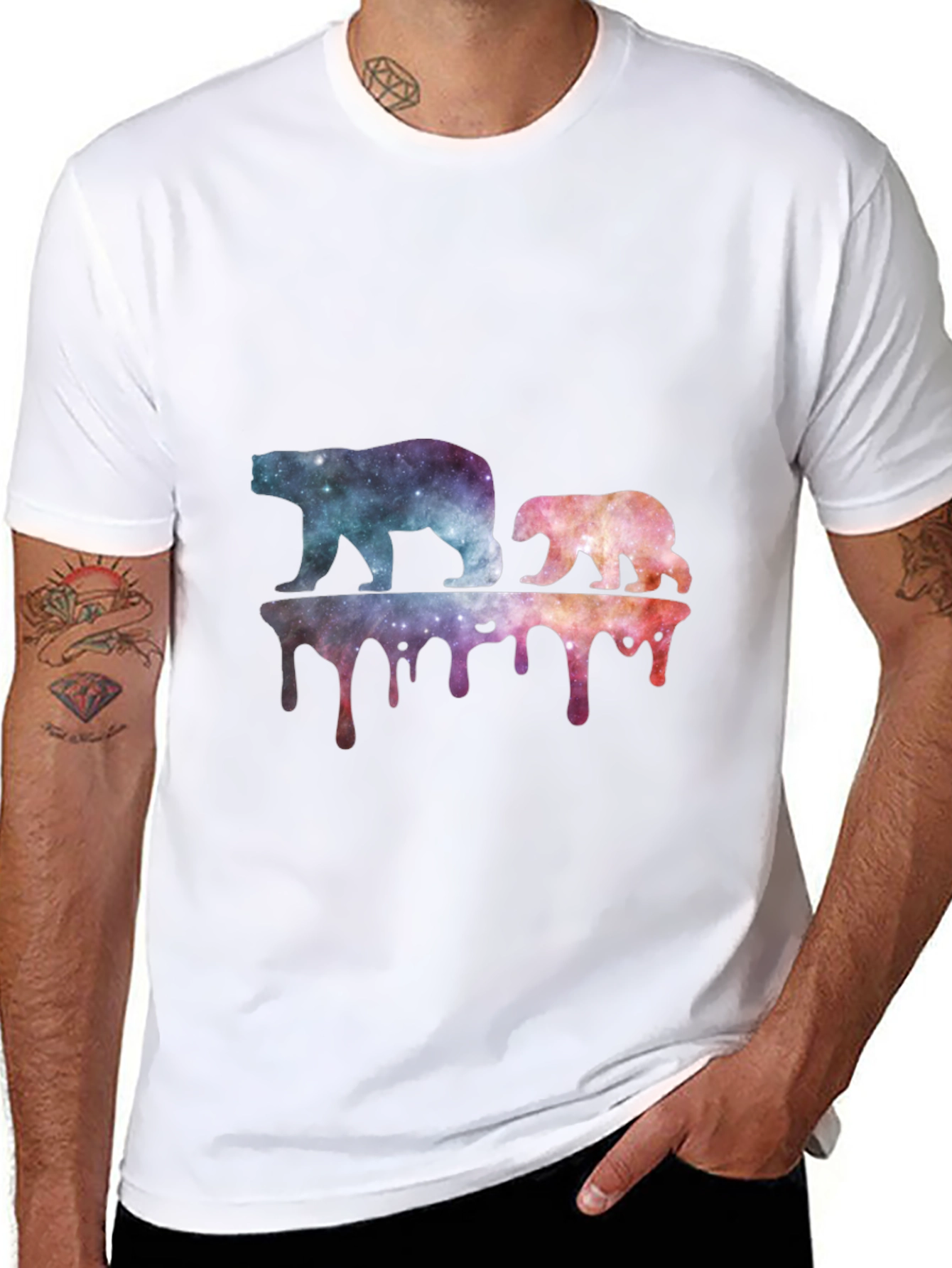 Galaxy Bears Graphic Tee - Black