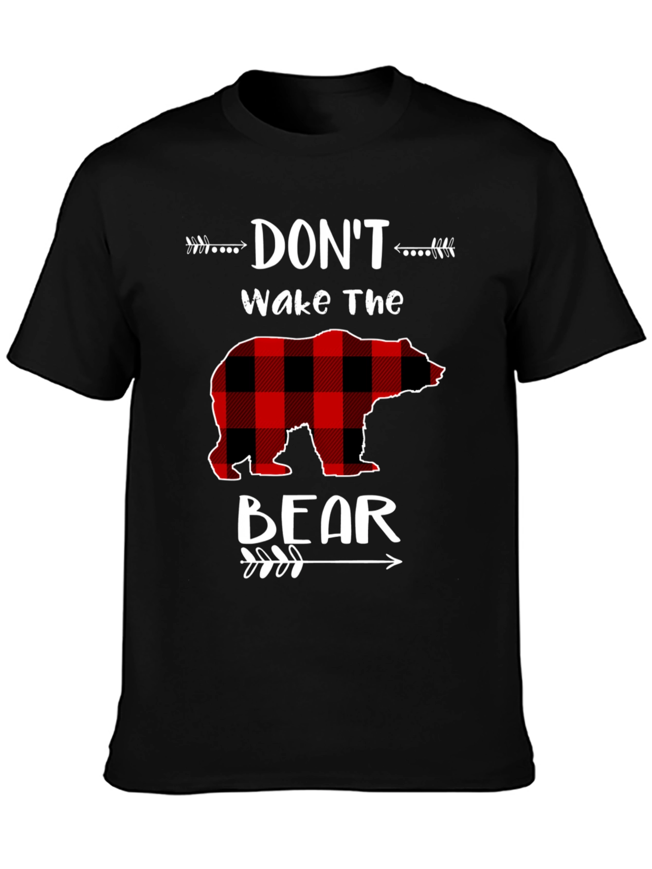 Dont Wake The Bear Plaid Graphic Tee