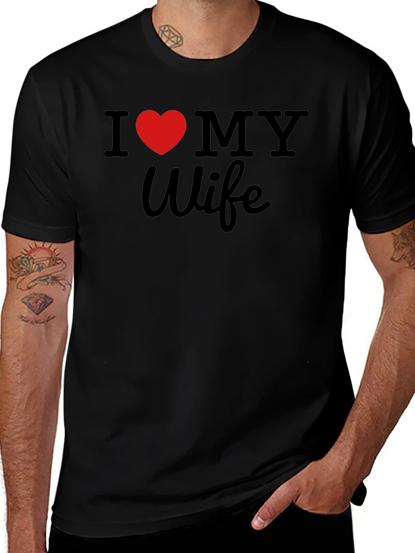 I Heart My Wife Black T-Shirt