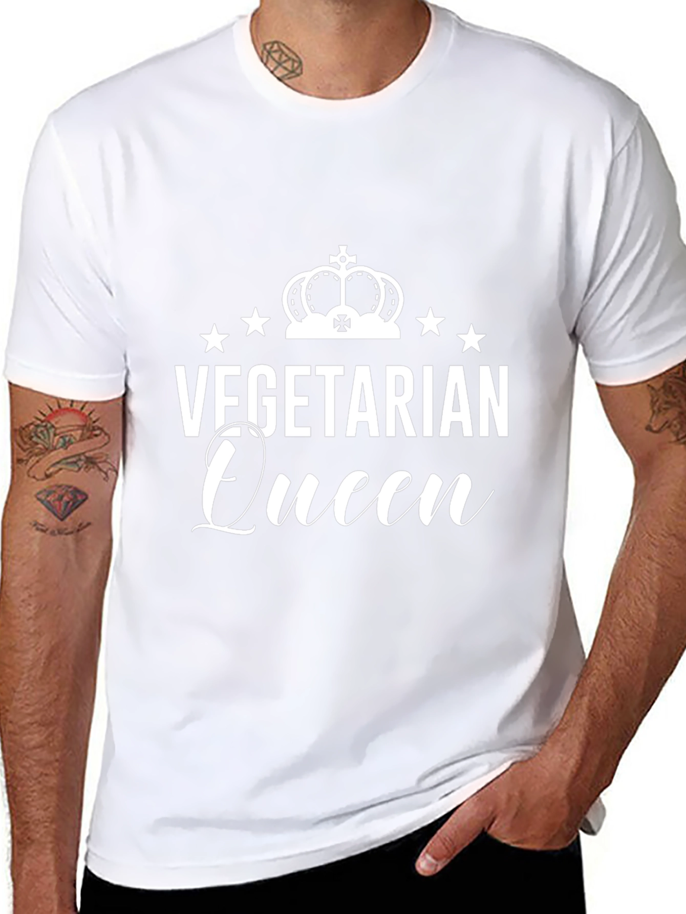 Vegetarian Queen Graphic Tee - Vegan Lifestyle