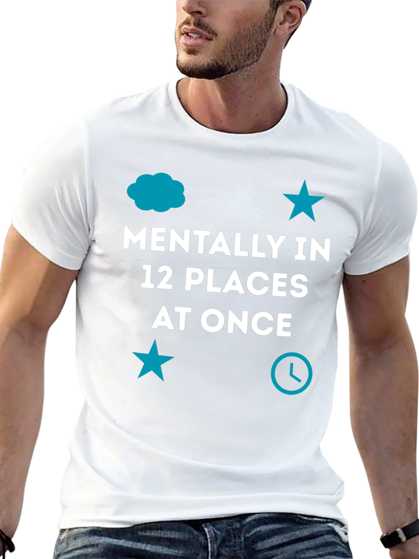 Mentally In 12 Places At Once Black T-Shirt