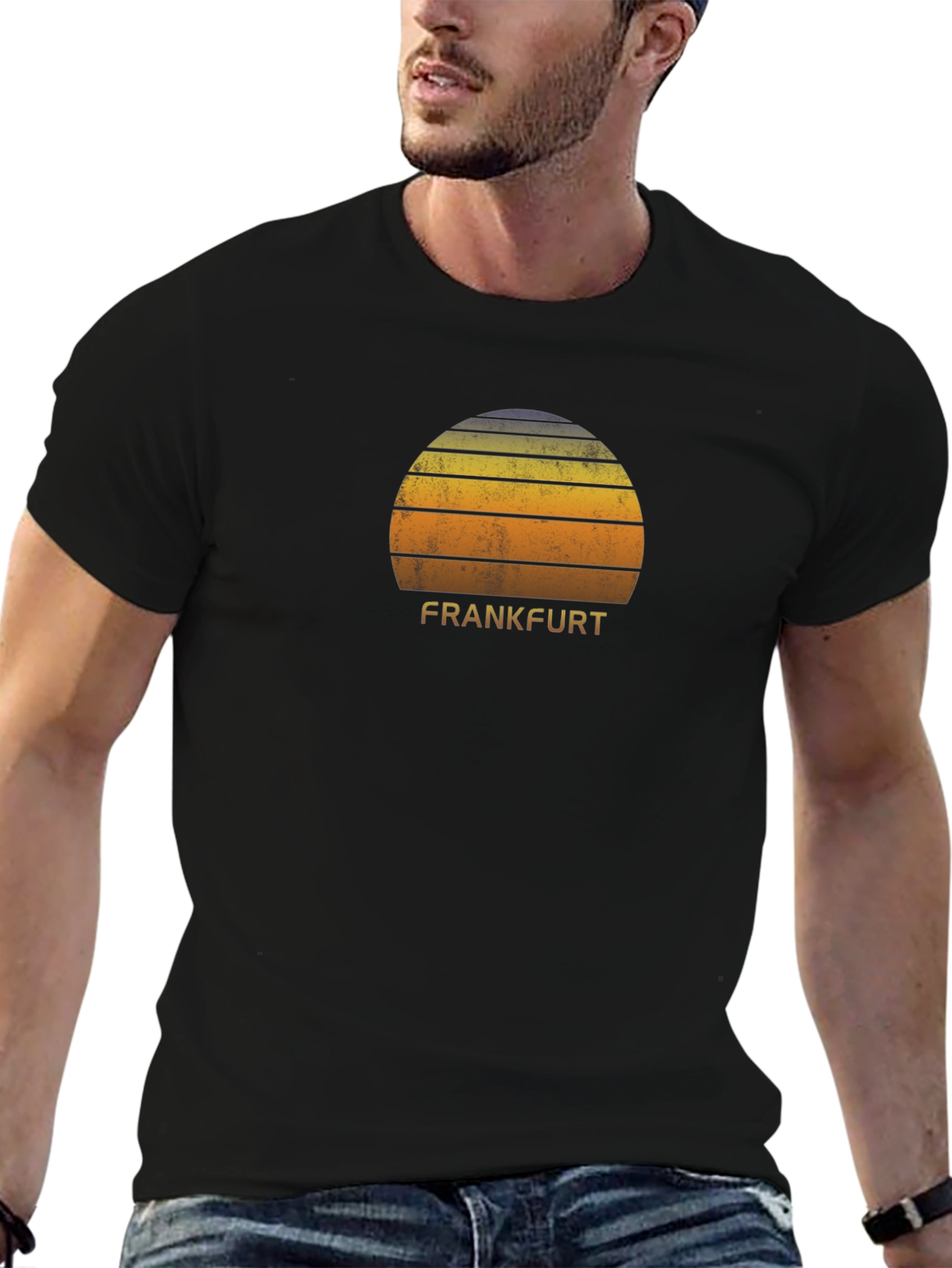 Retro Frankfurt Sunset Graphic T-Shirt
