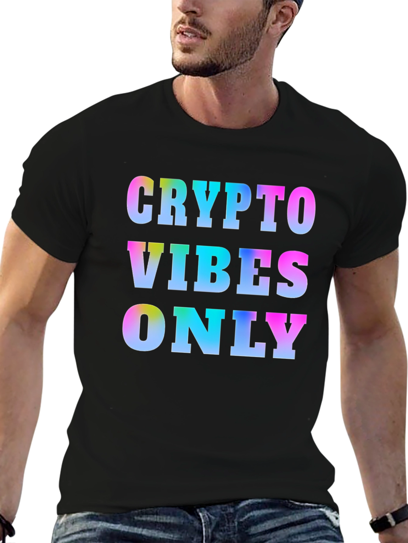 Crypto Vibes Only Graphic T-Shirt - Mens Black Tee