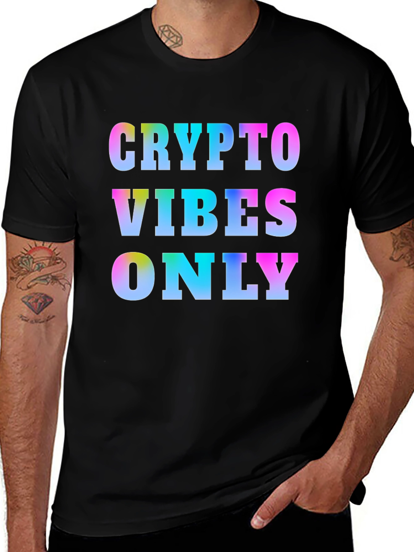 Crypto Vibes Only Graphic T-Shirt - Mens Black Tee