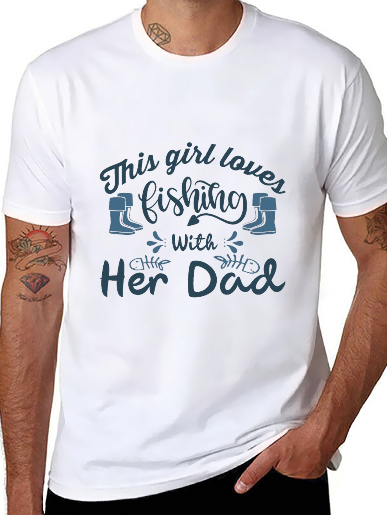 Fishing Girl Dad T-Shirt - Angler Tee
