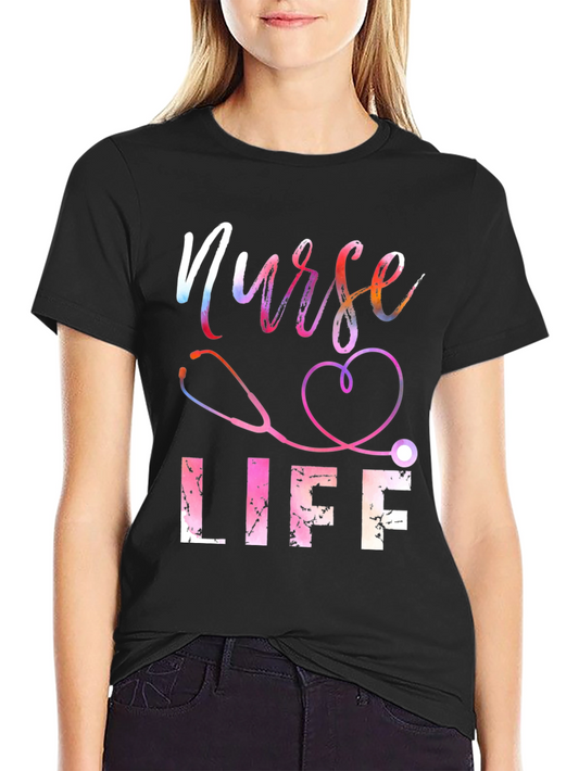 Nurse Life T-Shirt - Stethoscope Heart