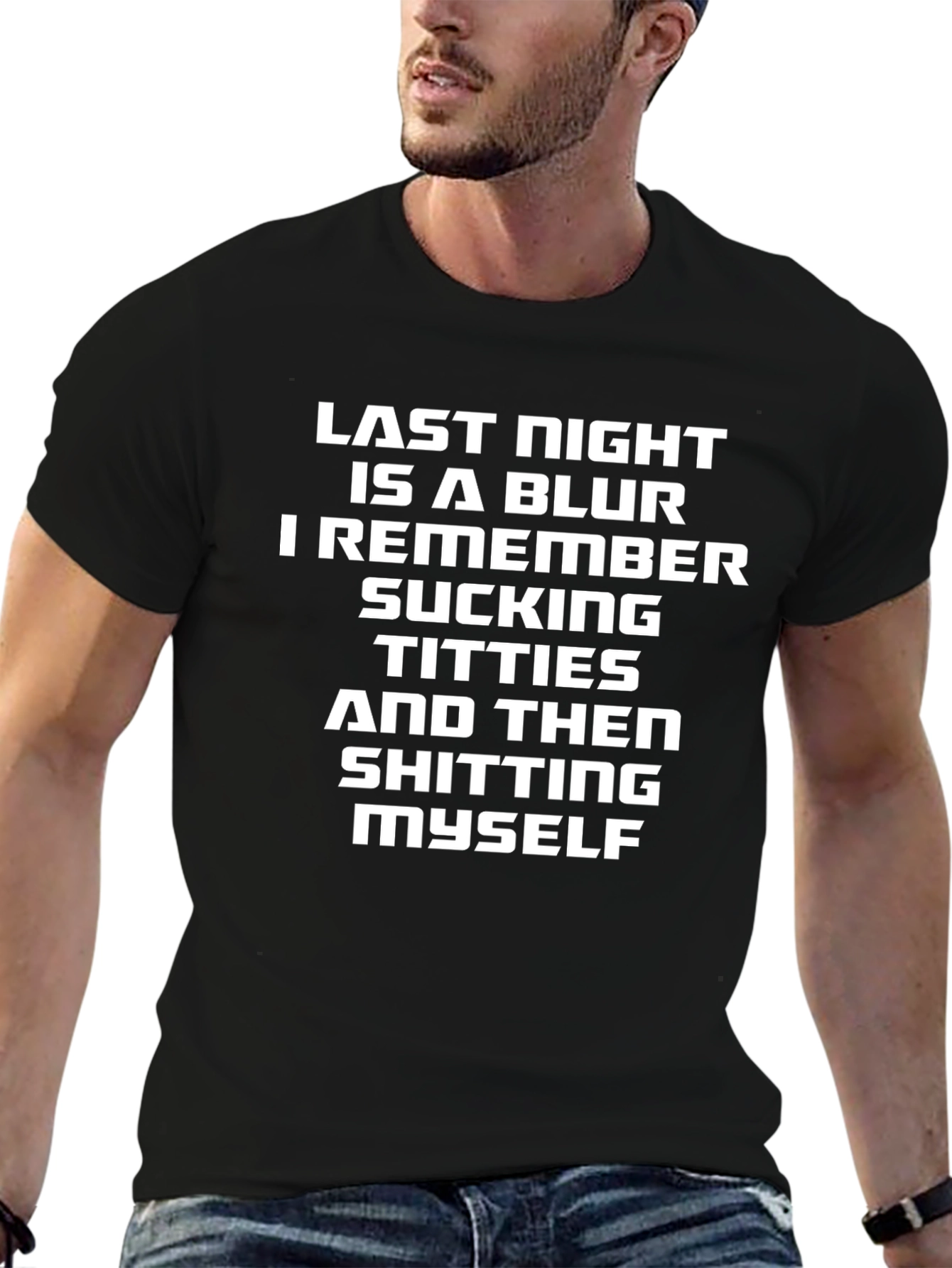 Funny Mens Black Graphic T-Shirt