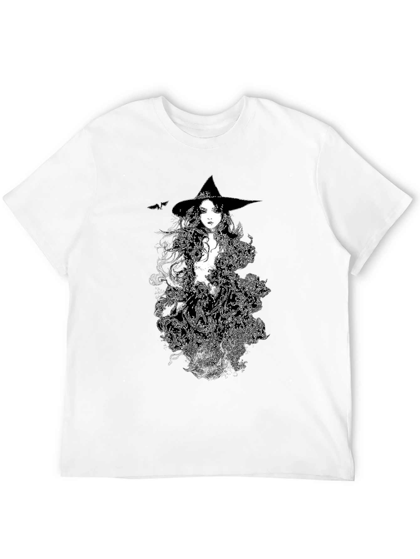 Witch Graphic Tee - Black Cotton T-Shirt