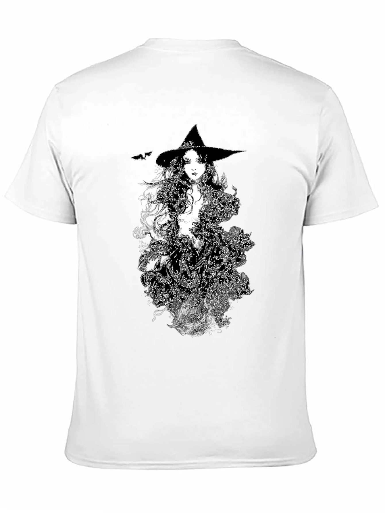 Witch Graphic Tee - Black Cotton T-Shirt